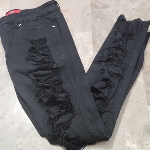 Royal Bones Black Distressed Skinny Jeans